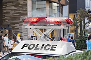 Police Signal Light On A Police Car