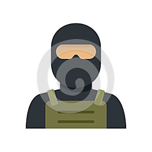Police special forces icon flat isolated vector