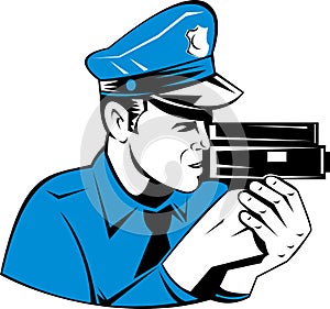 Police with speed camera gun