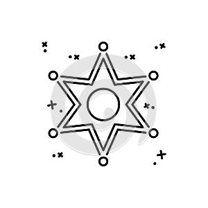 Police star icon. Simple line, outline  of law and justice icons for ui and ux, website or mobile application