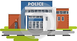 Police station building on white background