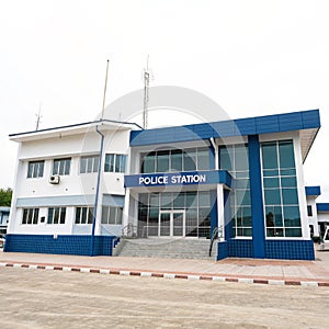 Police station isolated on white background