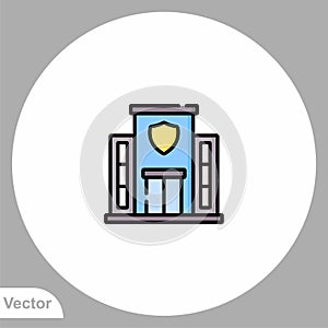 Police station vector icon sign symbol