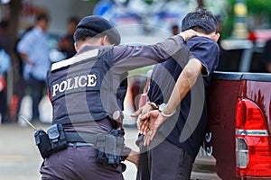 Police steel handcuffs,Police arrested.