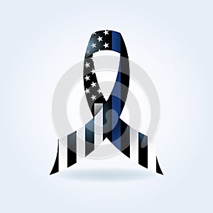 Police Support Ribbon Illustration