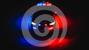 Police suv from above at night