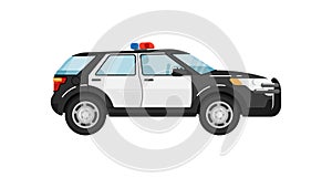 Police suv car isolated vector illustration