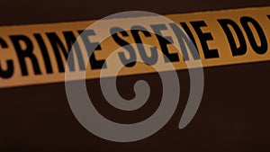 Police tape at a crime scene at night 1080p hd