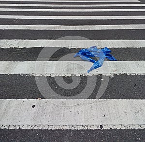 Police Tape, Law Enforcement Tape, Barricade Tape, Barrier Tape, Police Line in the Crosswalk