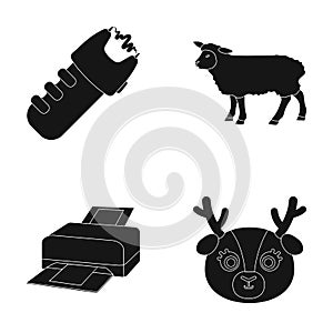 Police, technology and or web icon in black style.Animals, agriculture icons in set collection.