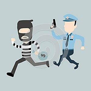 police and thief illustration