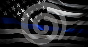 Police Thin Blue Line Flag photo