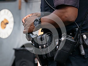 Police Tool Belt with Taser in Florida