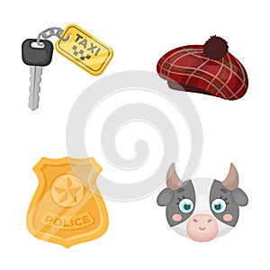 Police, travel and other web icon in cartoon style.transport , Animal icons in set collection.