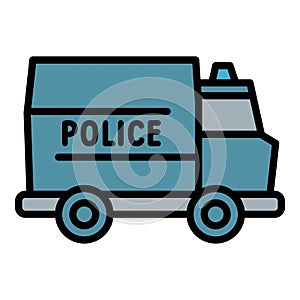 Police truck icon outline vector. Radio security
