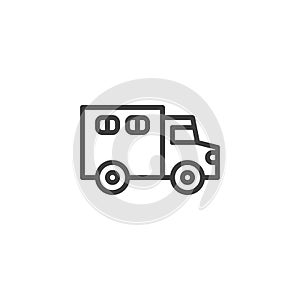 Police truck line icon