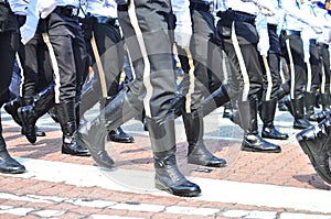 Police unit marching