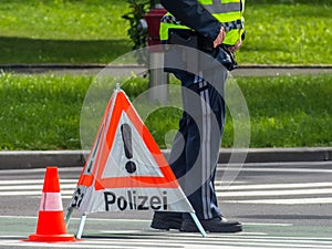 Police use. roadblock photo