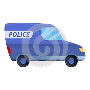 Police van icon, cartoon style