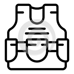 Police vest icon outline vector. Bullet proof