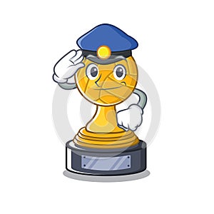 Police volleyball trophy isolated in the character photo