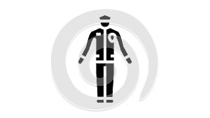 police worker policeman glyph icon animation