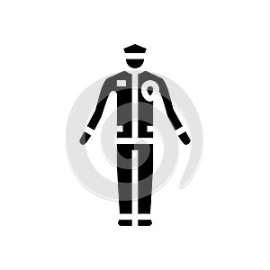 police worker policeman glyph icon vector illustration