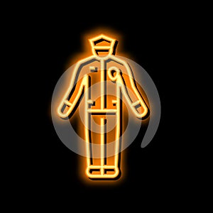 police worker policeman neon glow icon illustration