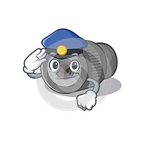 Police zoom lens mascot isolated with character