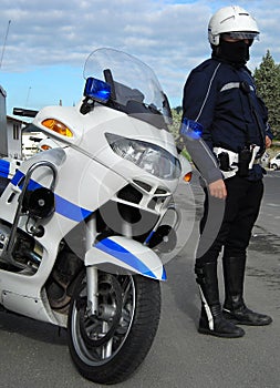 Policeman biker photo