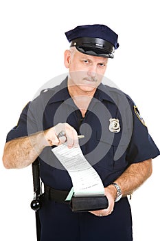 Policeman with Blank Citation