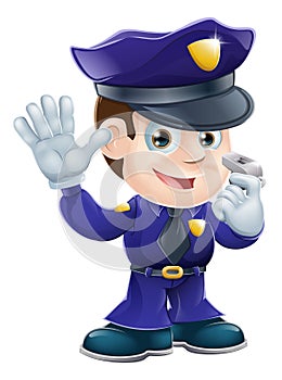 Policeman character cartoon illustration