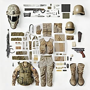 policeman gear on white