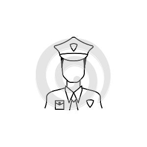 policeman icon. Avatar element of professions for mobile concept and web apps. Thin line icon for website design and development,