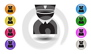 Policeman icon vector EPS 10. Police officer avatar illustration