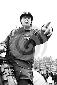 Policeman pointing