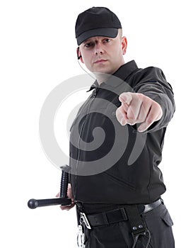 Policeman pointing