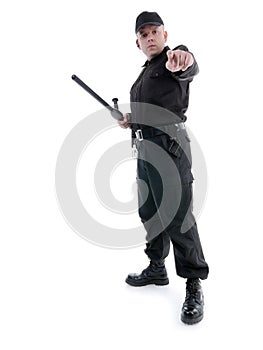 Policeman pointing