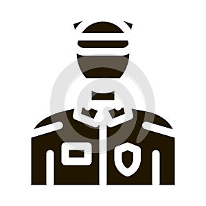 Policeman In Police Suit Icon Illustration