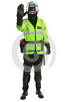 Policeman in riot gear - Stop photo