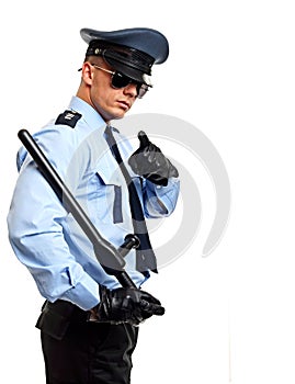 Policeman shows on you