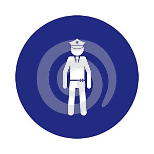 policeman silhouette icon in badge style. One of Special services collection icon can be used for UI, UX