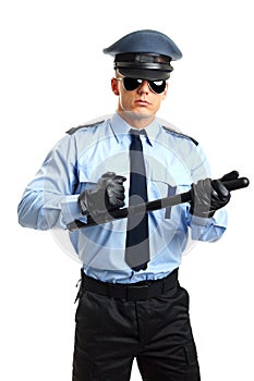 Policeman in sunglasses