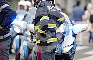 policeman with the text POLIZIA which means Police in Italian la