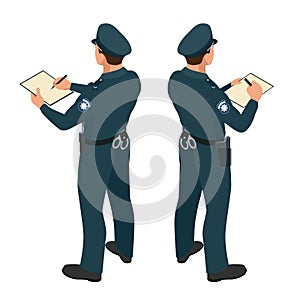 Policeman in uniform. Policeman icon. Policeman vector.