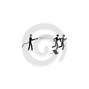 the policeman watered people with water icon. Elements of protest and rallies icon. Premium quality graphic design. Signs and symb