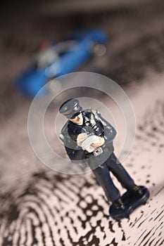 Policeman writing ticket