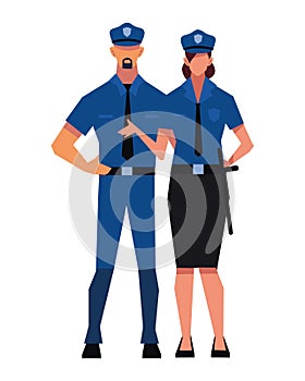 polices standing illustration