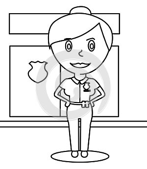 Policewoman coloring page photo