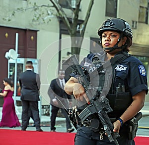 Policewoman On Guard